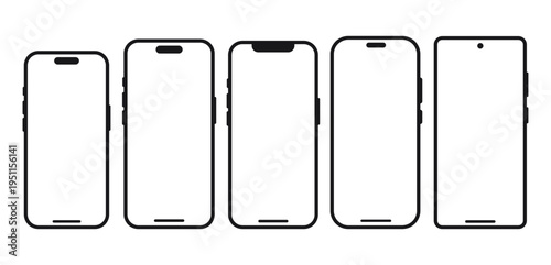 Smartphone Screen Frame, modern mobile screen mockup set template