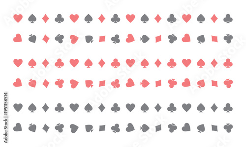 トランプ柄のライン装飾セット（パステル調）