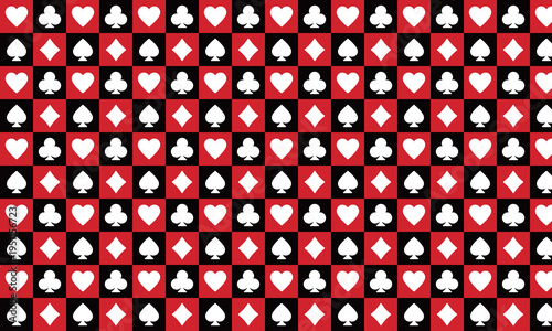 タイル状のトランプ柄背景・市松模様