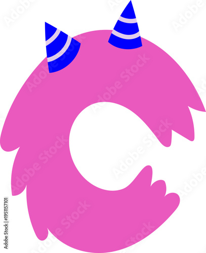 Letter C Monster Typography for Playful Student Teacher Decoration Classroom Style