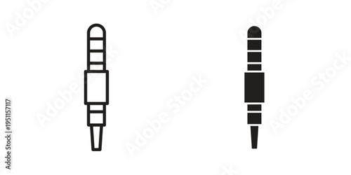 Audio jack icon line drawing. Minimalist style icons