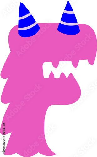 Letter F Monster Typography for Playful Student Teacher Decoration Classroom Style