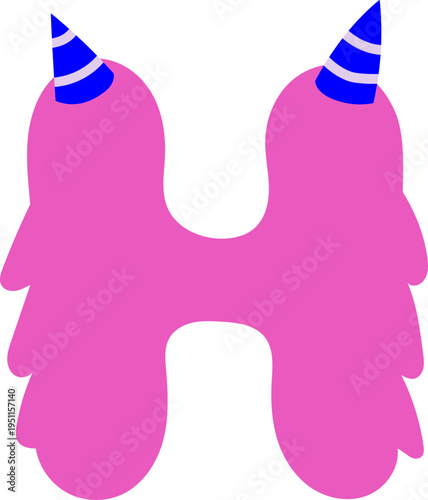 Letter H Monster Typography for Playful Student Teacher Decoration Classroom Style