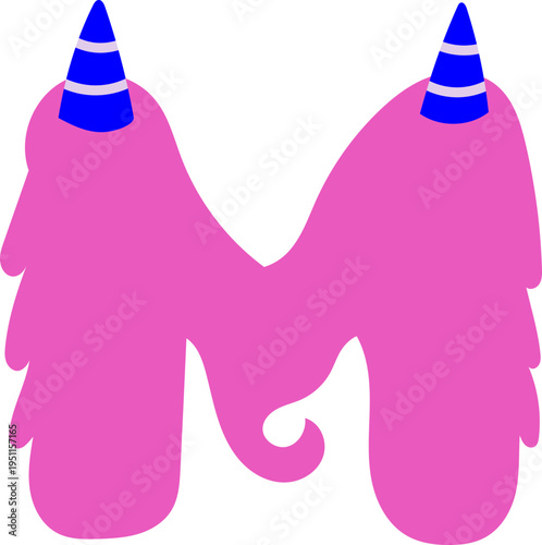 Letter M Monster Typography for Playful Student Teacher Decoration Classroom Style