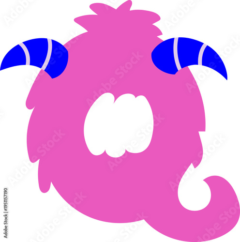 Letter Q Monster Typography for Playful Student Teacher Decoration Classroom Style