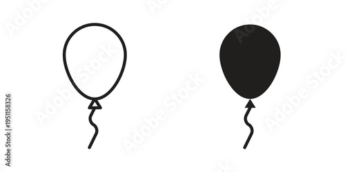 Balloon icon line drawing. Minimalist style icons