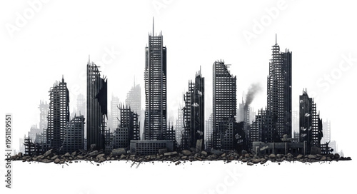 City Skyline Urban Landscape Buildings.