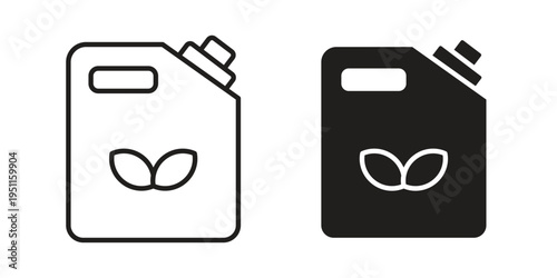Biofuel canister icon line drawing. Minimalist style icons