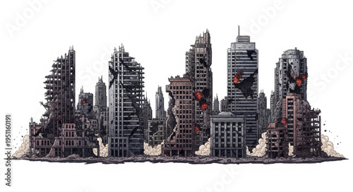 City Skyline Urban Landscape Buildings.