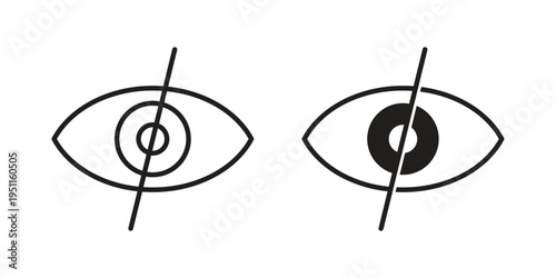Blindness icon line drawing. Minimalist style icons