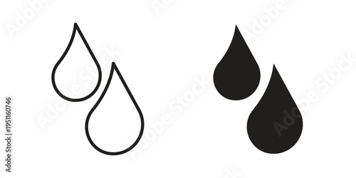 Blood drops icon line drawing. Minimalist style icons