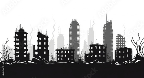 City Skyline Urban Landscape Ruins.