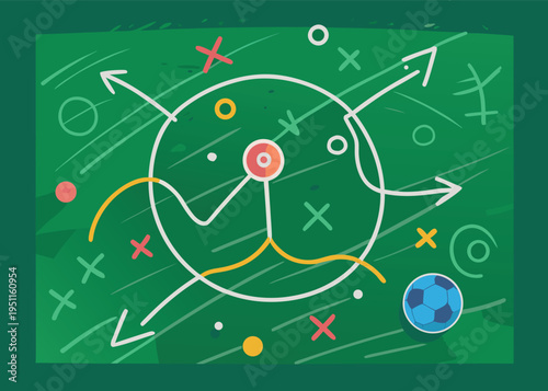 Soccer strategy football game tactic illustration