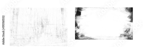 Overlay textures set stamp with grunge effect. Old damage Dirty grainy and scratches. Set of different distressed black grain texture.