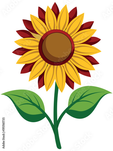 Vibrant sunflower floral design illustration
