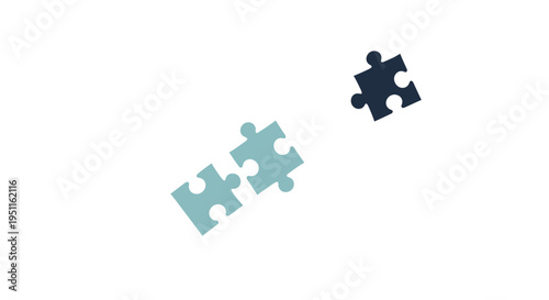 Puzzle Pieces Connecting and Separated Representing Problem Solving and Collaboration