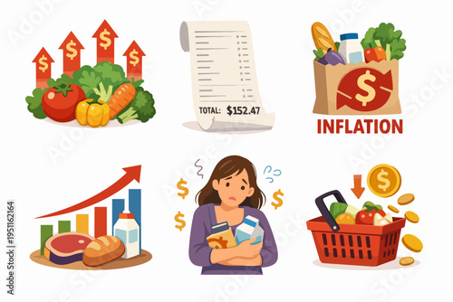 Rising grocery prices and inflation impacting household food budget and financial stress