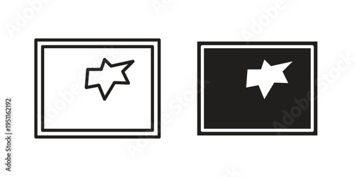 Broken window icon line drawing. Minimalist style icons