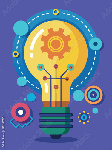 Innovation concept with light bulb idea for technology and creativity