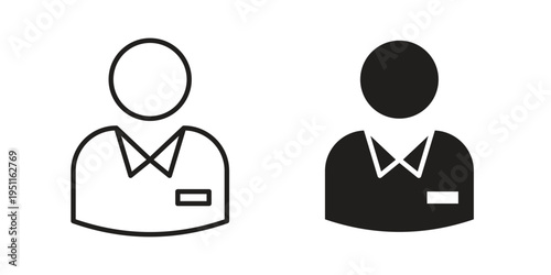 Businessman icon line drawing. Minimalist style icons