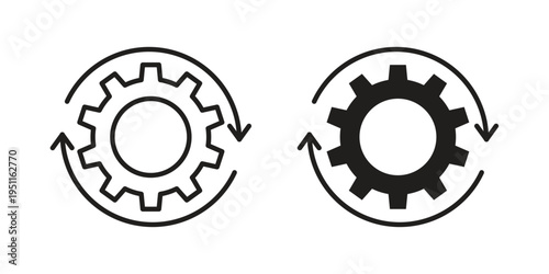 Business model icon line drawing. Minimalist style icons
