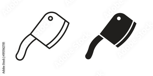 Butcher knife icon line drawing. Minimalist style icons