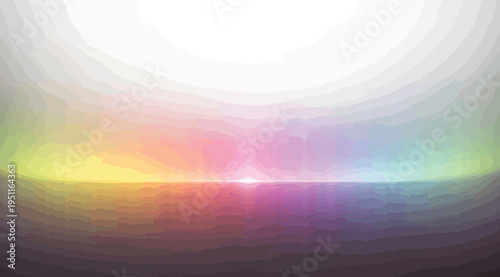 Vibrant rainbow light spectrum with colorful gradient and bright beam of light on a white background