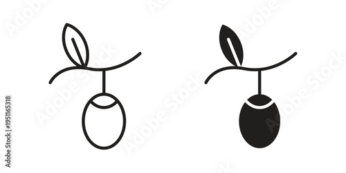 Cocoon icon line drawing. Minimalist style icons