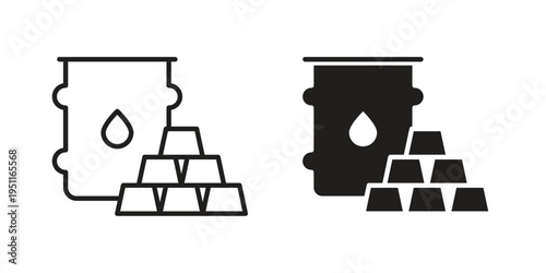 Commodity icon line drawing. Minimalist style icons