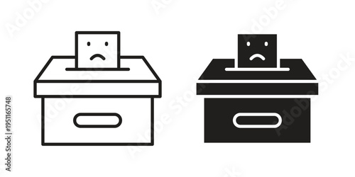 Complaint box icon line drawing. Minimalist style icons