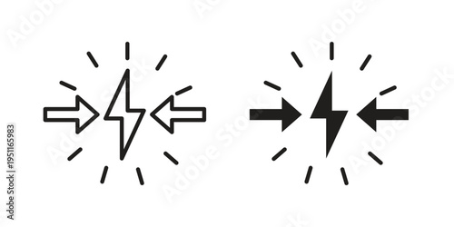 Conflict icon line drawing. Minimalist style icons