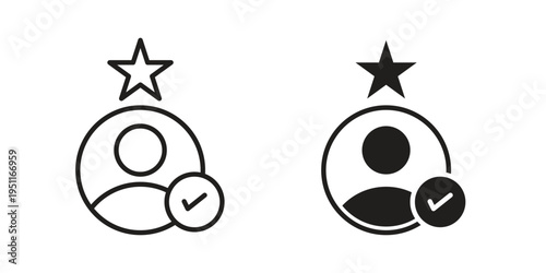 Customer experience icon line drawing. Minimalist style icons