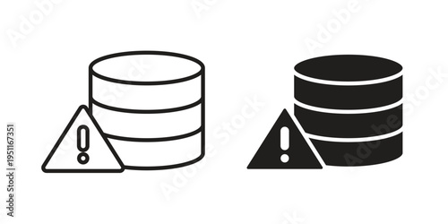 Data loss icon line drawing. Minimalist style icons