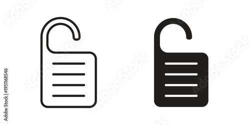 Door hanger icon line drawing. Minimalist style icons