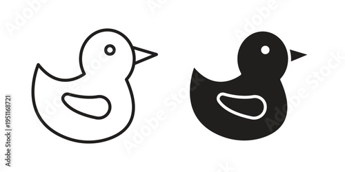 Duck icon line drawing. Minimalist style icons