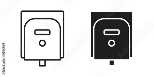 Electrical soap box icon line drawing. Minimalist style icons