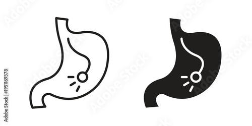 Endoscopy icon line drawing. Minimalist style icons