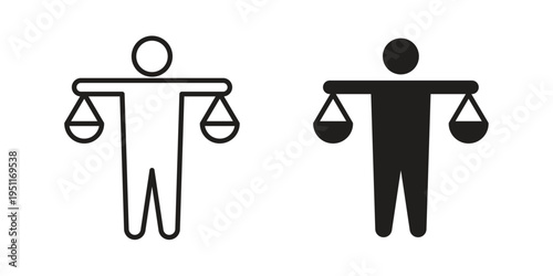 Ethics icon line drawing. Minimalist style icons