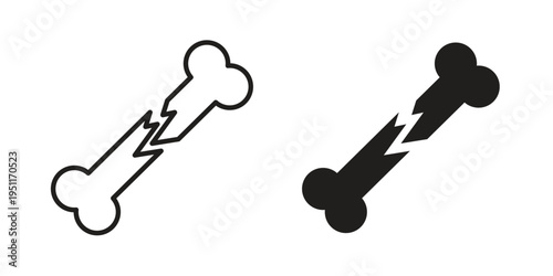 Fracture icon line drawing. Minimalist style icons