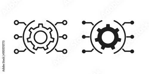 Foto Function icon line drawing. Minimalist style icons