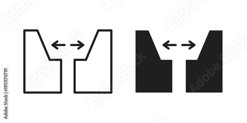 Gap icon line drawing. Minimalist style icons