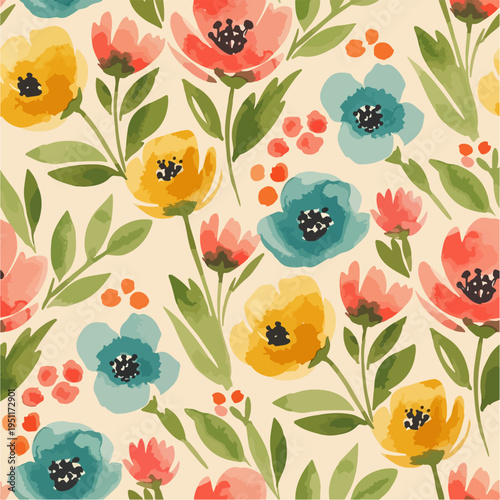 Contemporary botanical design with abstract flowers and clean visual composition