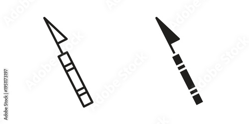 Harpoon icon line drawing. Minimalist style icons