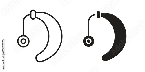 Hearing aid icon line drawing. Minimalist style icons
