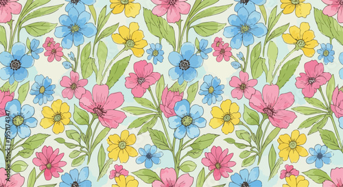 A charming and colorful floral illustration inspired by nature’s endless beauty