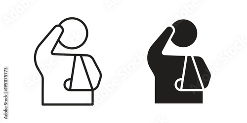 Injury icon line drawing. Minimalist style icons