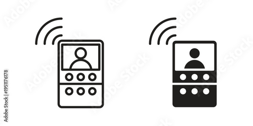 Intercom icon line drawing. Minimalist style icons