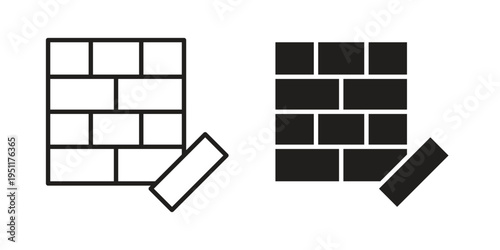 Jenga icon line drawing. Minimalist style icons
