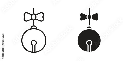 Jingle bell icon line drawing. Minimalist style icons