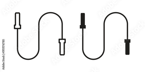 Jump rope icon line drawing. Minimalist style icons